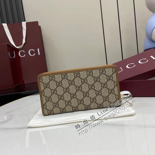 Gucci專櫃古馳最新款Horsebit 1955系列拉鏈長夾錢包 jh2914型號：621889